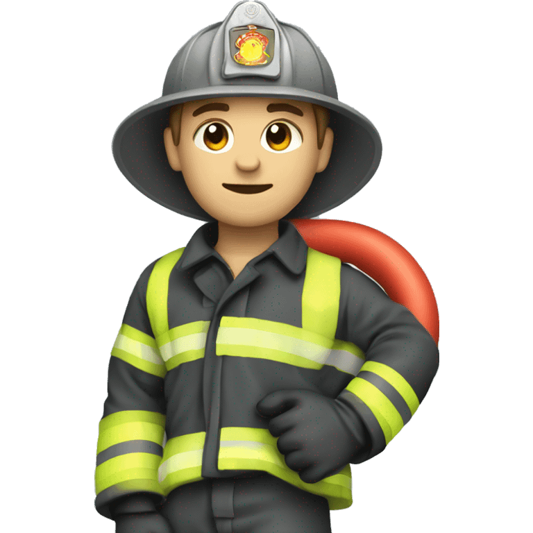 fire fighter, whole body, holding a hose emoji