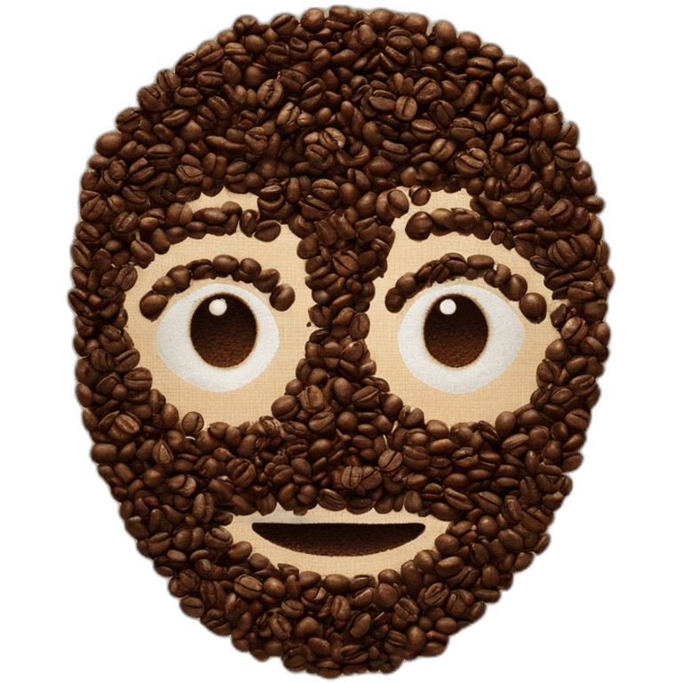 a speech buble made with coffee beans emoji