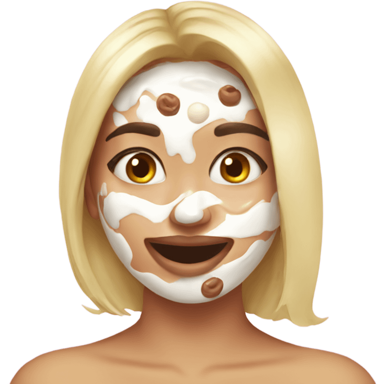 Emoji enjoying cream on her face emoji