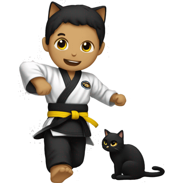 Black cat Black belt jiu-jitsu  emoji