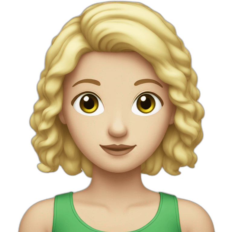 white girl with green eyes and auburn mullet emoji