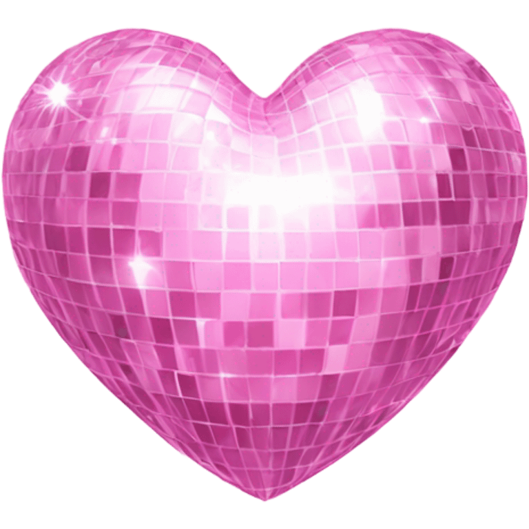 Baby pink disco ball heart that sparkles  emoji