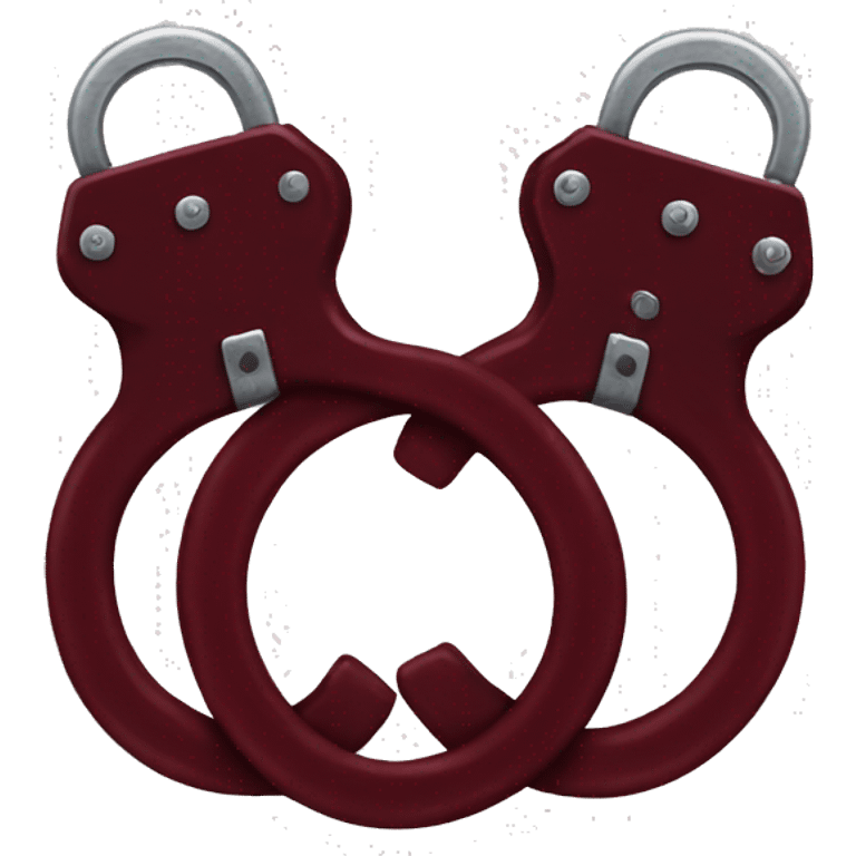 Dark red fuzzy handcuffs emoji