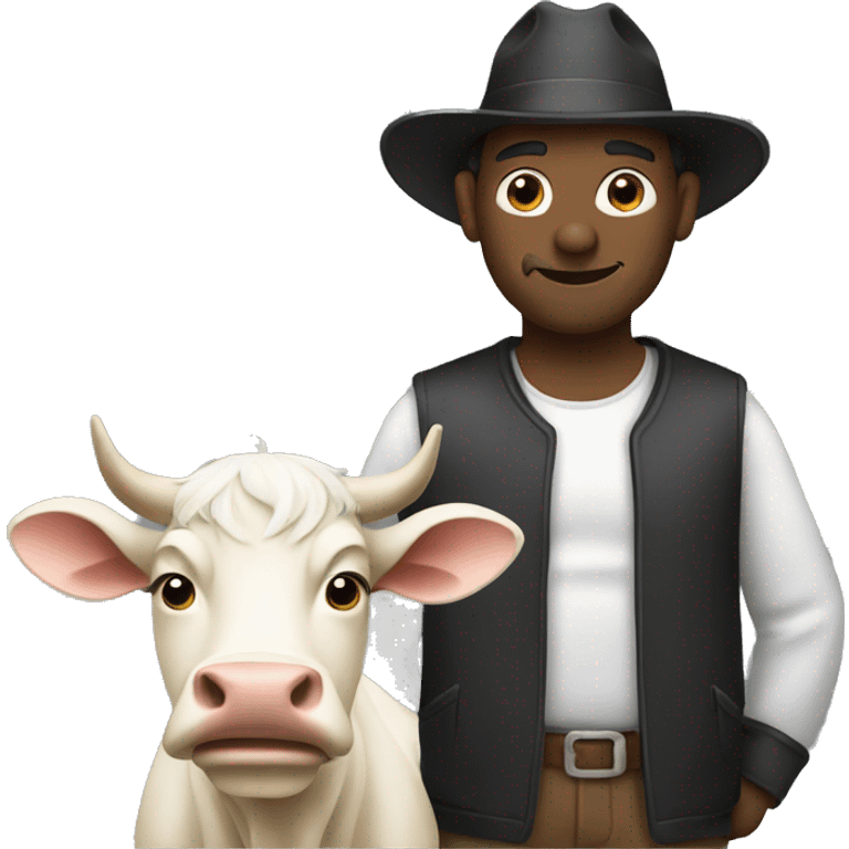 A man with a cow utter  emoji