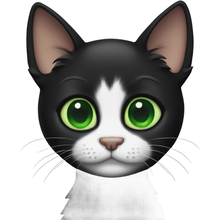 Black cat with Green eyes  emoji