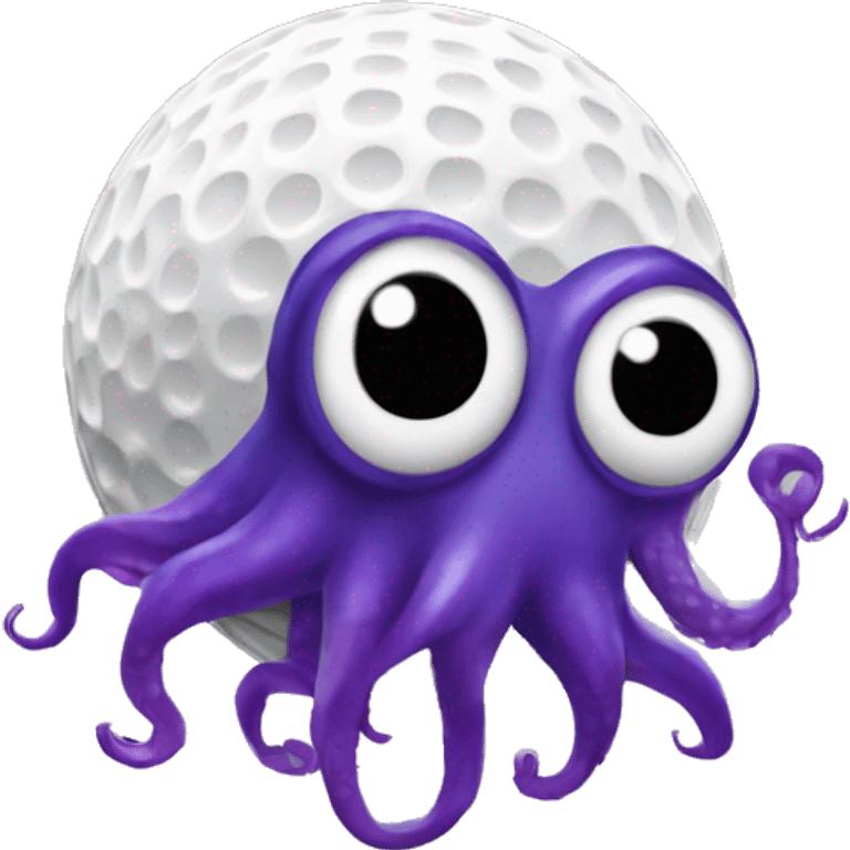 purple squid in the shape of a golf ball emoji