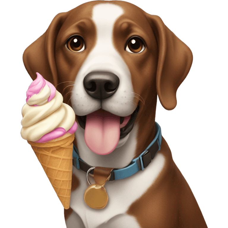 dog having ice cream emoji