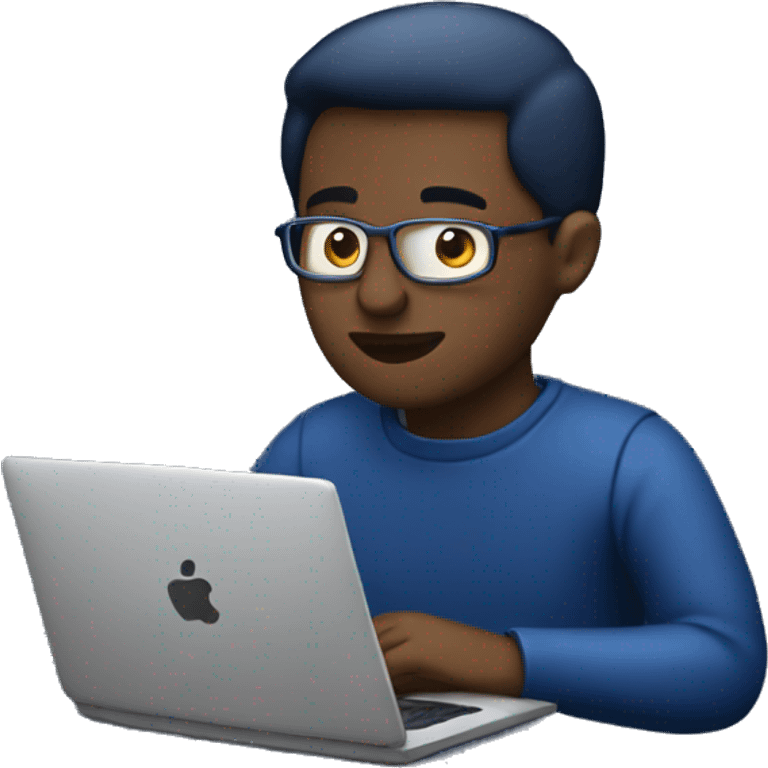 man-behind-laptop-dark blue color emoji