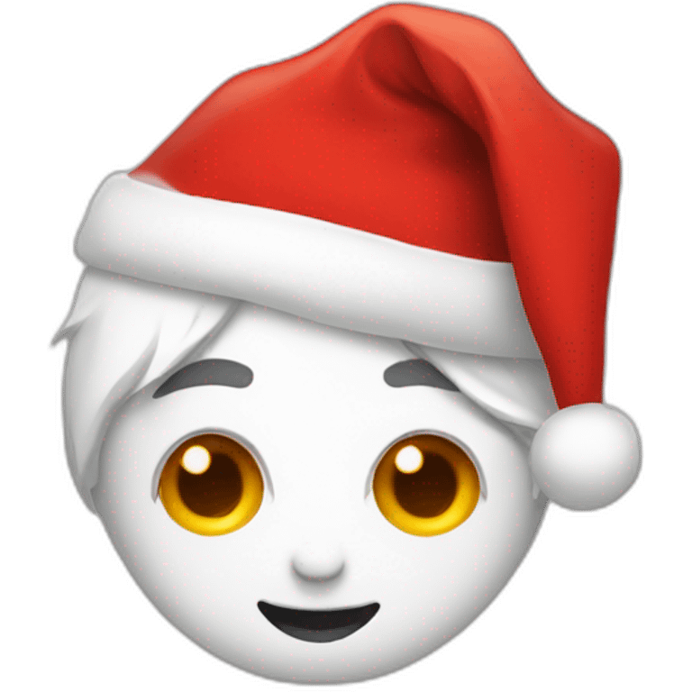 side eyes with santa hats on top emoji