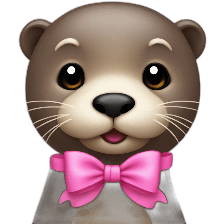 Otter with pink bow emoji