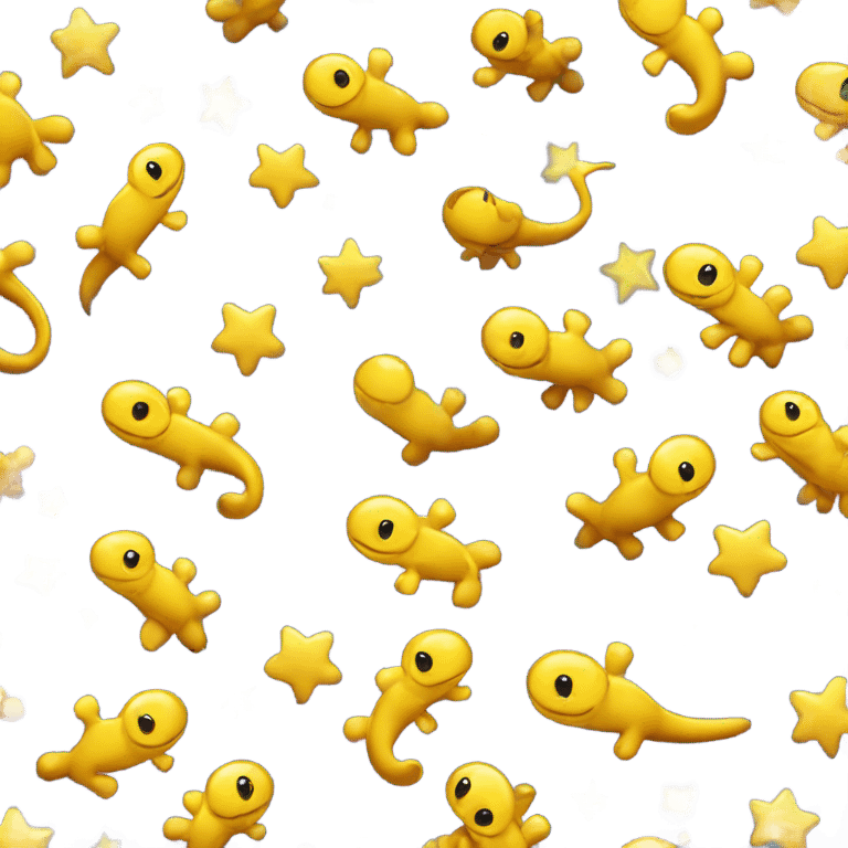 Spotted salamander excited stars emoji