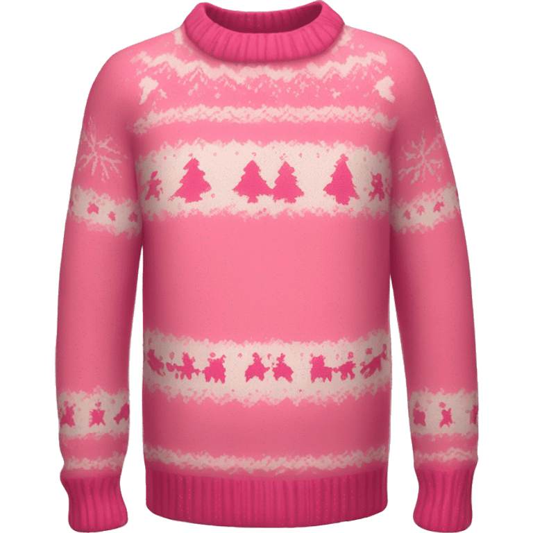 Xmas sweater pink emoji