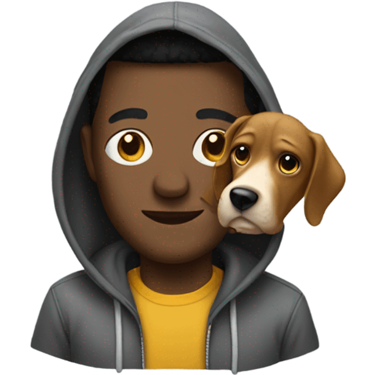 man with a dog head wearing a hoodie emoji