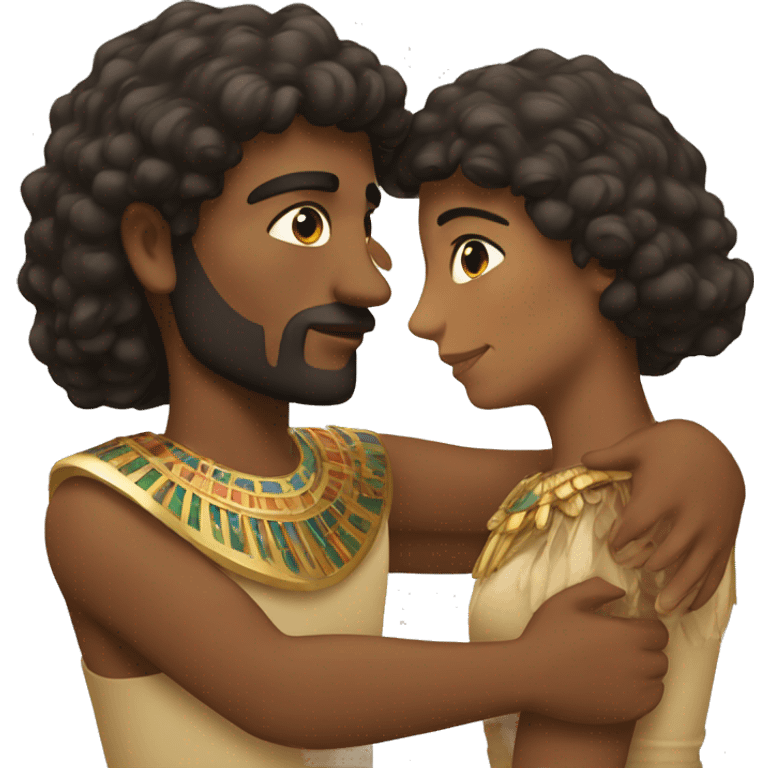 italian and egyptian embracing  emoji