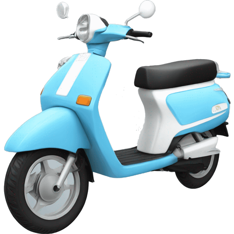 A 2006 viva city moped that is light blue and White emoji