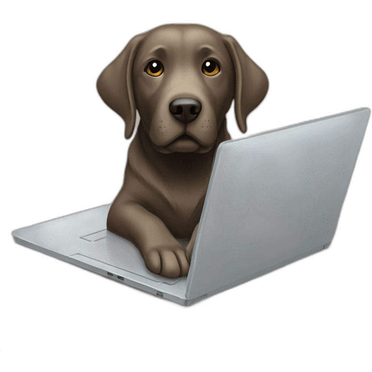 labrador on a laptop emoji