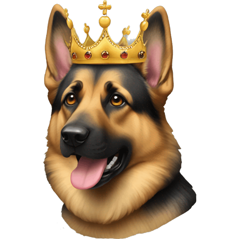 German sheperd dog whit a crown emoji