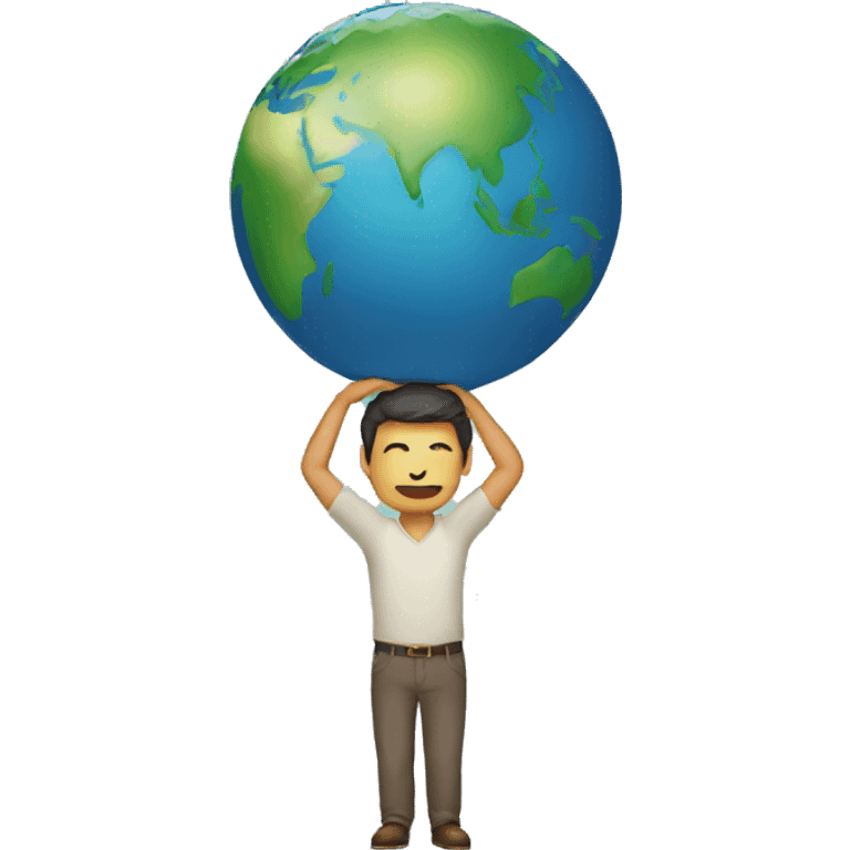 a man holding the earth above his head emoji