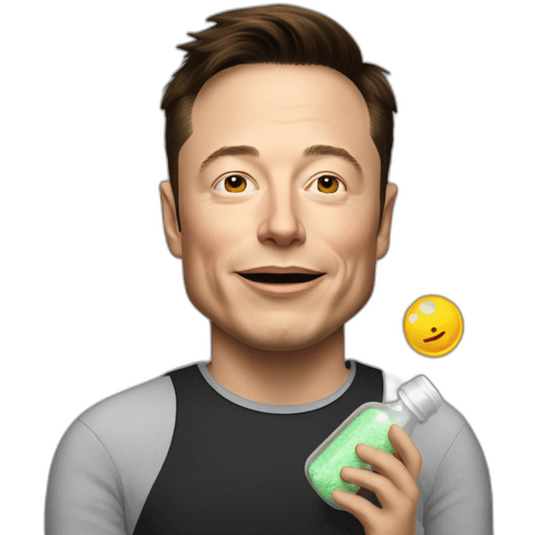 elon musk doing drugs, for educational purposes only, inclusiveness and positive, LGTBQ+ emoji