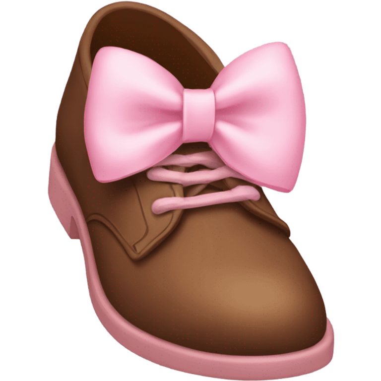 brown shoe with light pink bow emoji