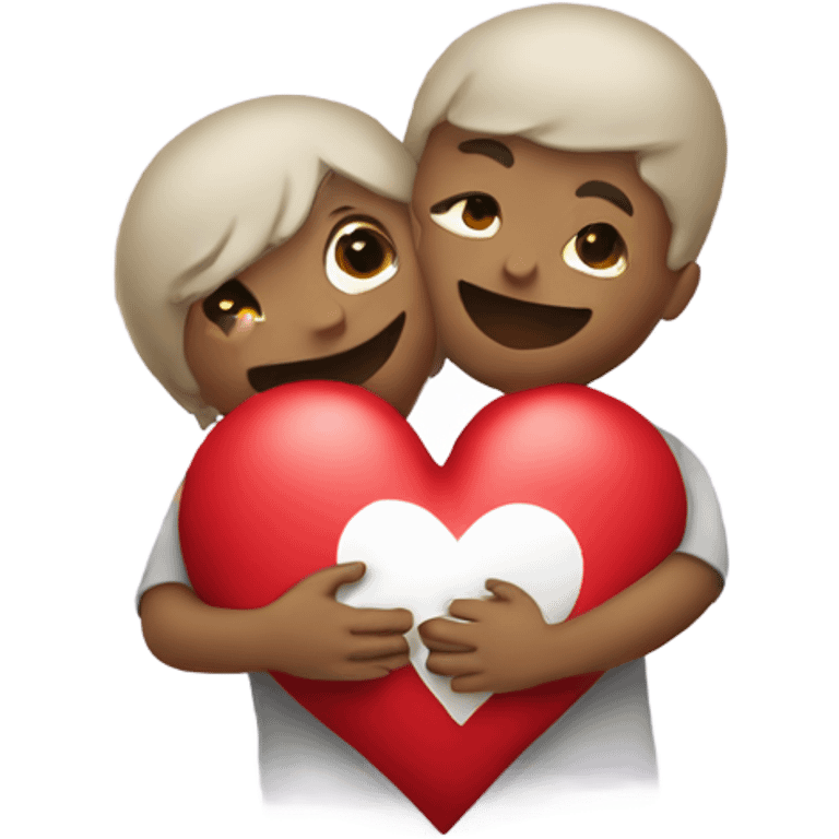 two hearts hugging  emoji