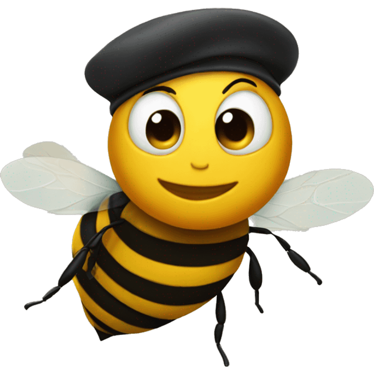 Bee with a beret emoji