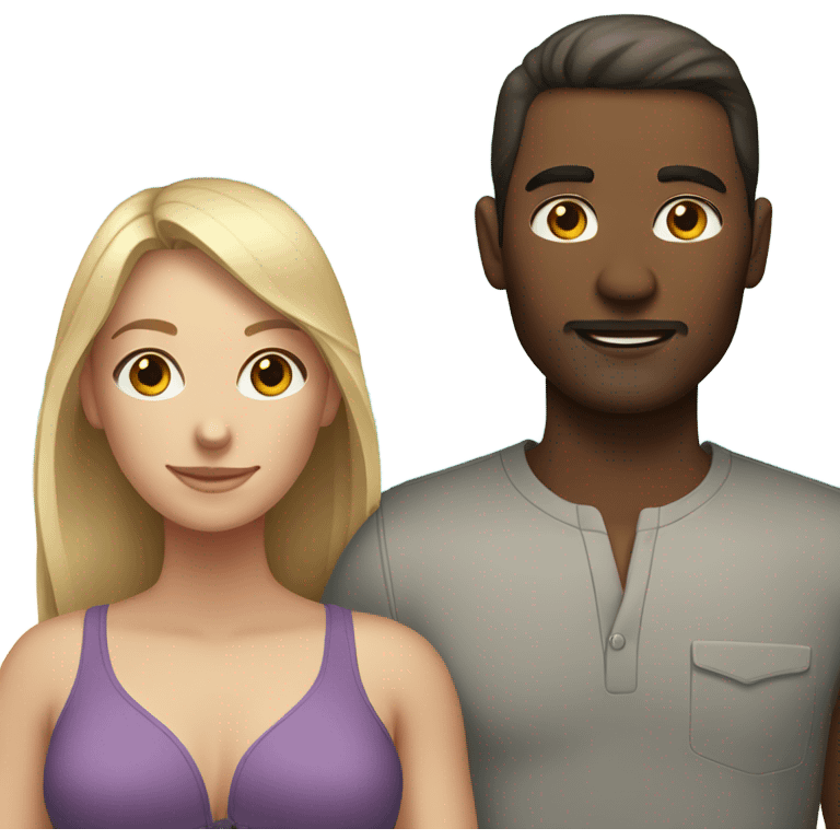 Fair skinned Man and woman on the beach emoji