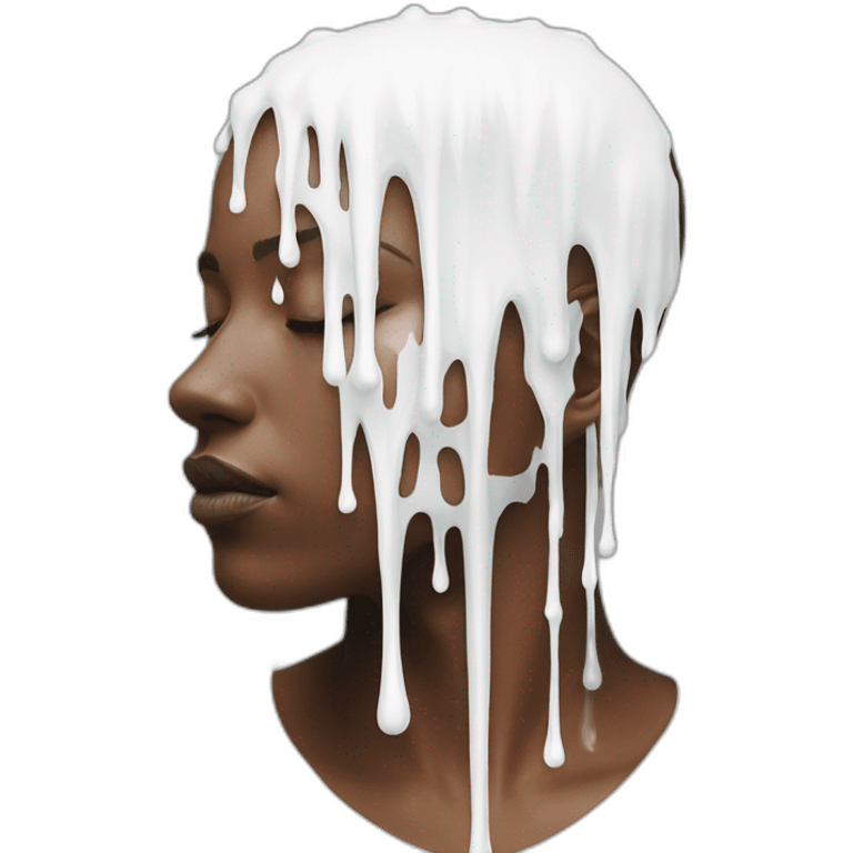 white paint dripping over an entire person emoji