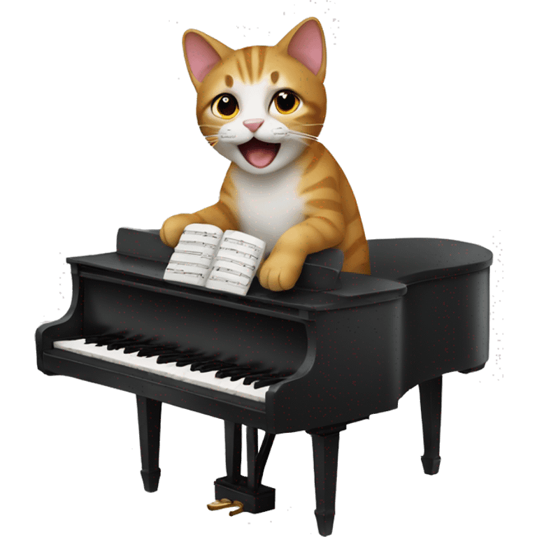 Cat playing piano  emoji