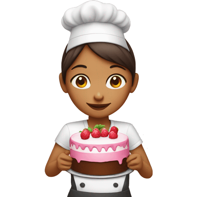 Girl making a cake emoji