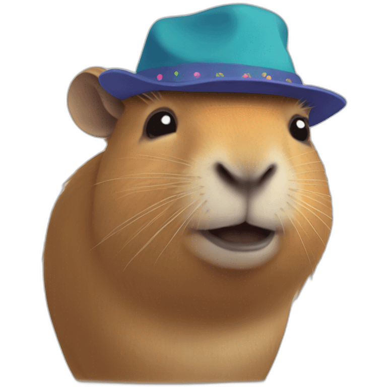 capybara in a festival cap emoji