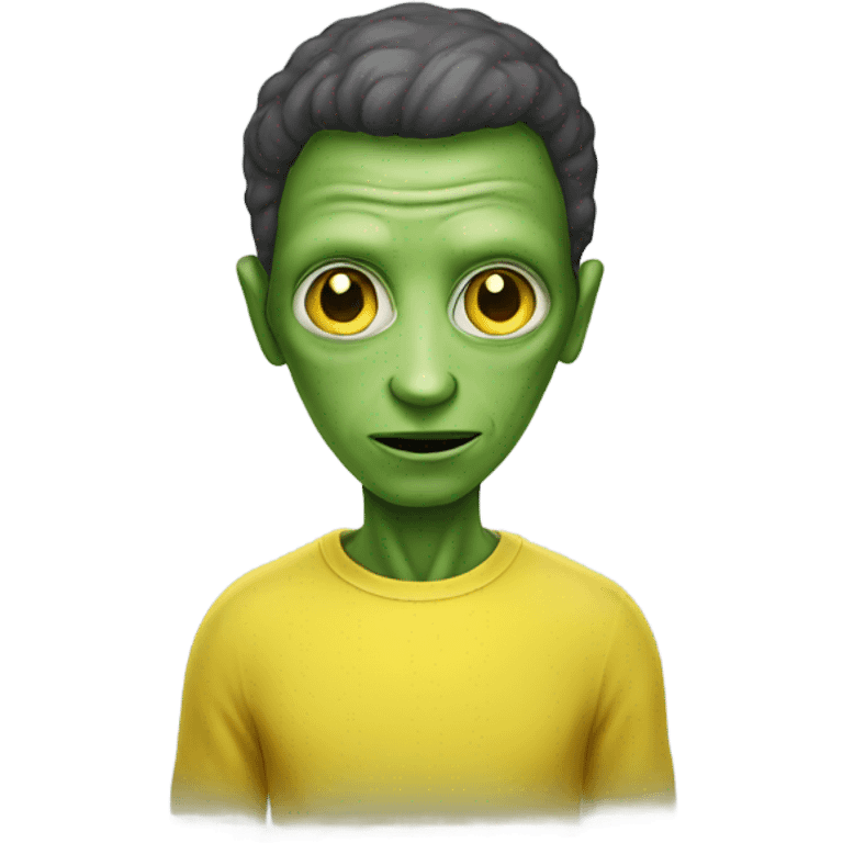 AN ALIEN IN YELLOW TSHIRT emoji