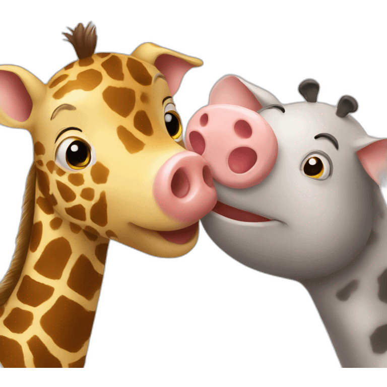 Pig kiss giraffe  emoji