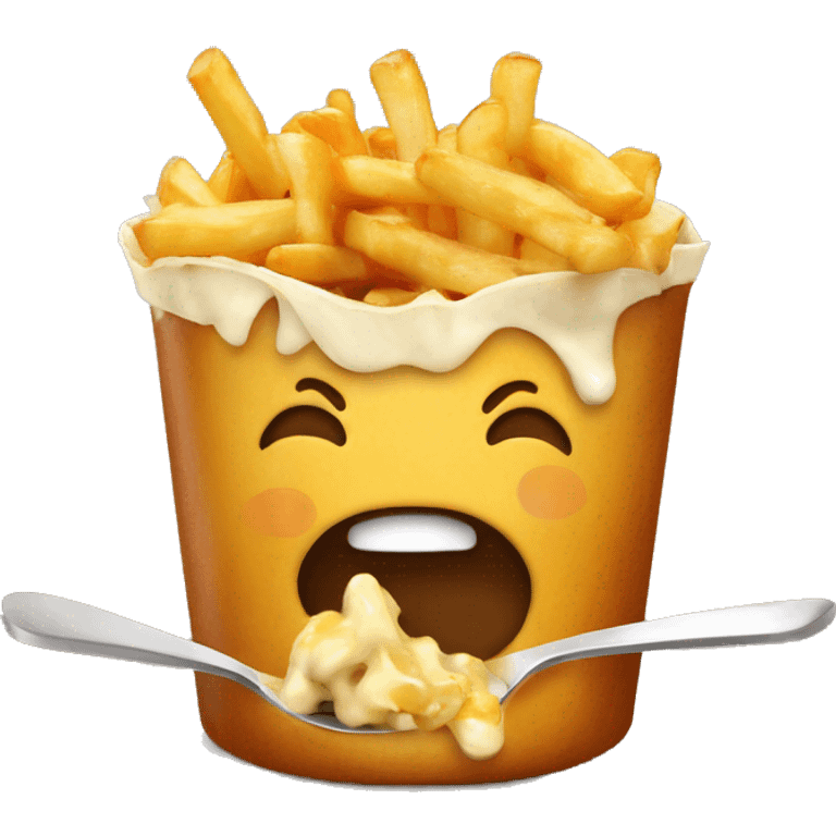 Poutine qui mange une poutine emoji