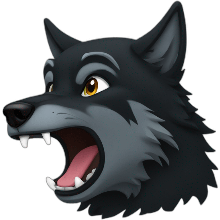 Black wolf howling  emoji