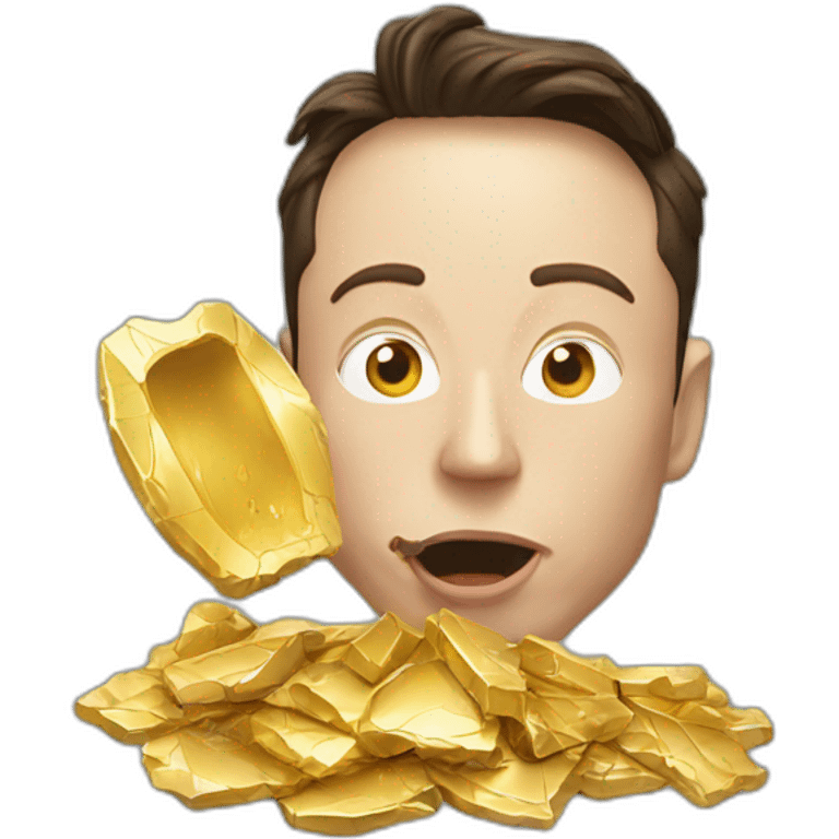 Elon musk eating gold emoji