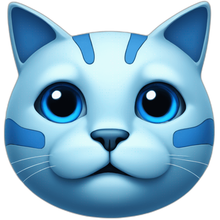 fat cat blue robot face emoji