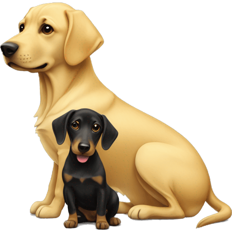 Yellow lab and black dachshund emoji