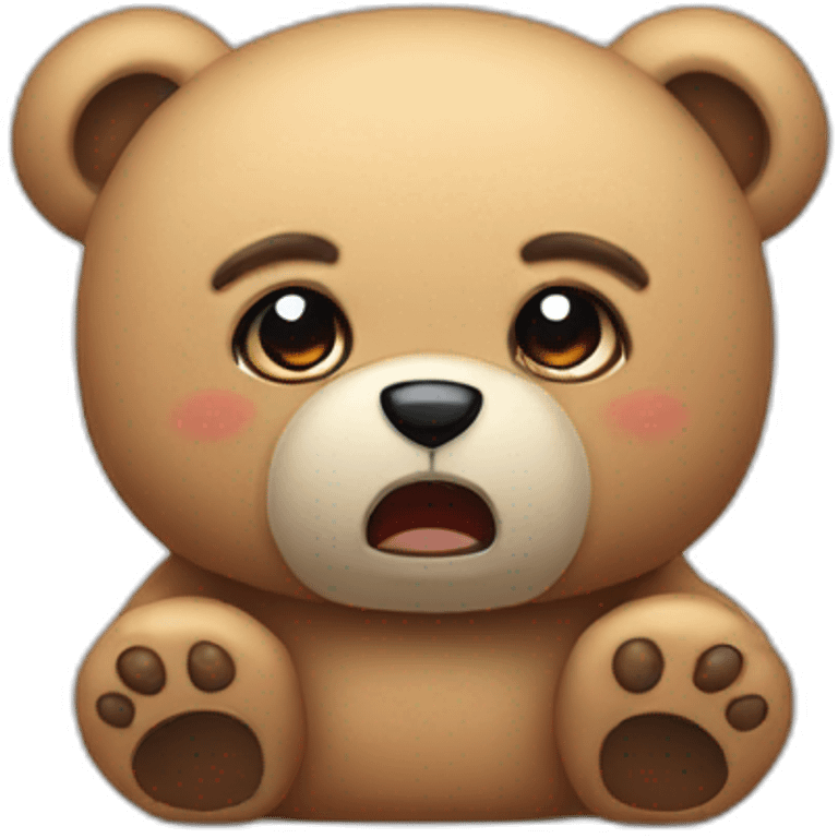 very angry and offended cute cuddly bear toy emoji