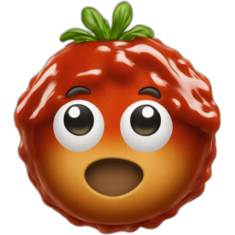 one meatball with tomato sauce emoji