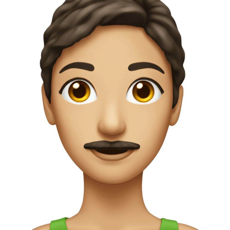 Brunette woman with bushy moustache  emoji