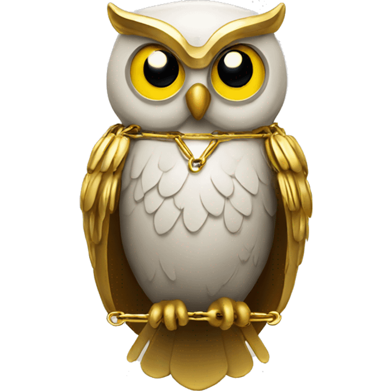 Owl with gold chain emoji