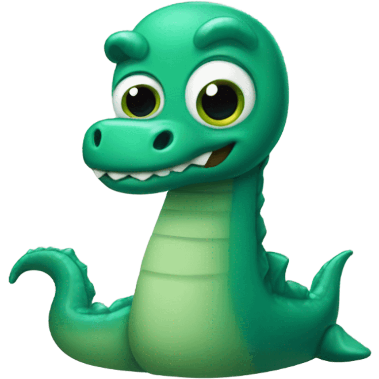 Loch Ness Monster cute nerd emoji