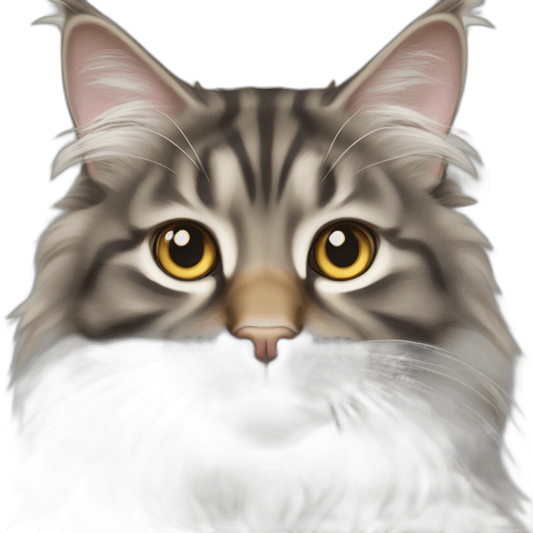 maine coon cat with golden face and white front paws emoji