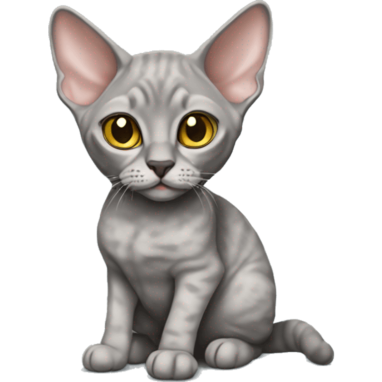 Grey devon Rex cat Emoji emoji