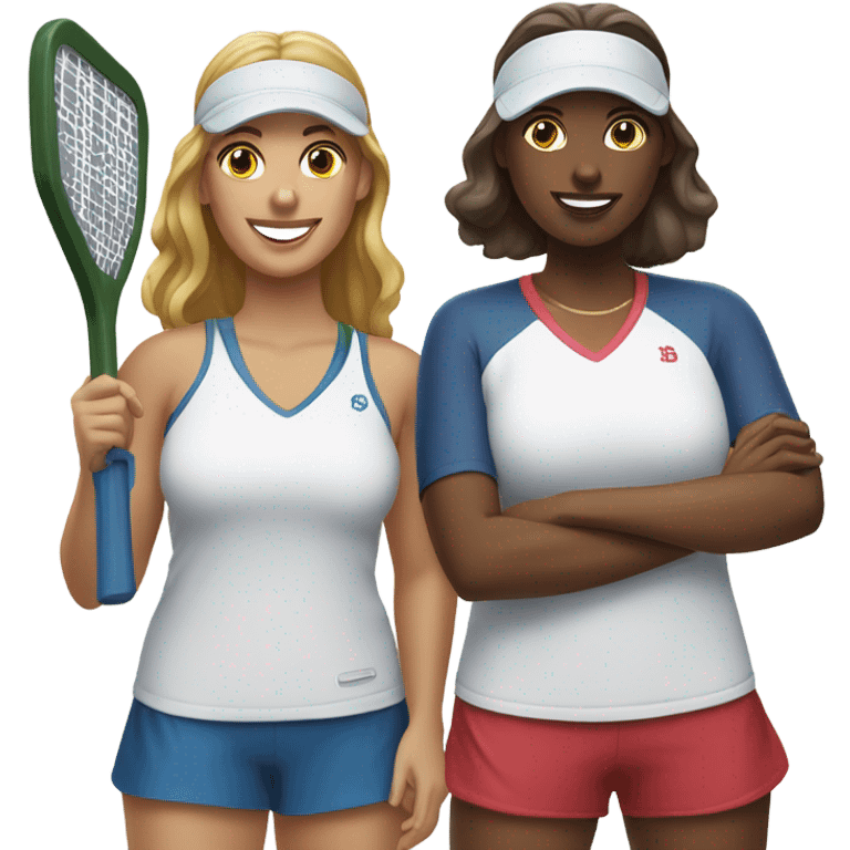 2 women playing pickleball  emoji