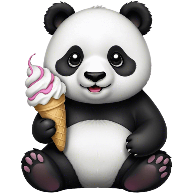 Panda eating ice cream emoji