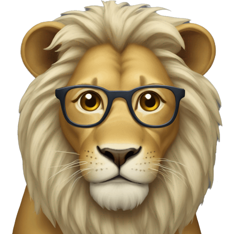 lion with spectacle and pip emoji