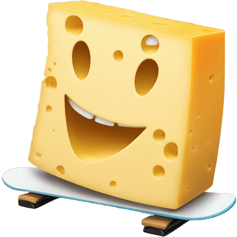 Cheese on a snowboard emoji