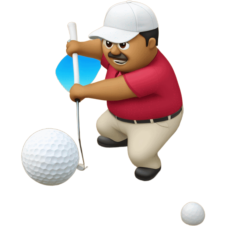 Fat Mexican playing golf out of a sand trap emoji